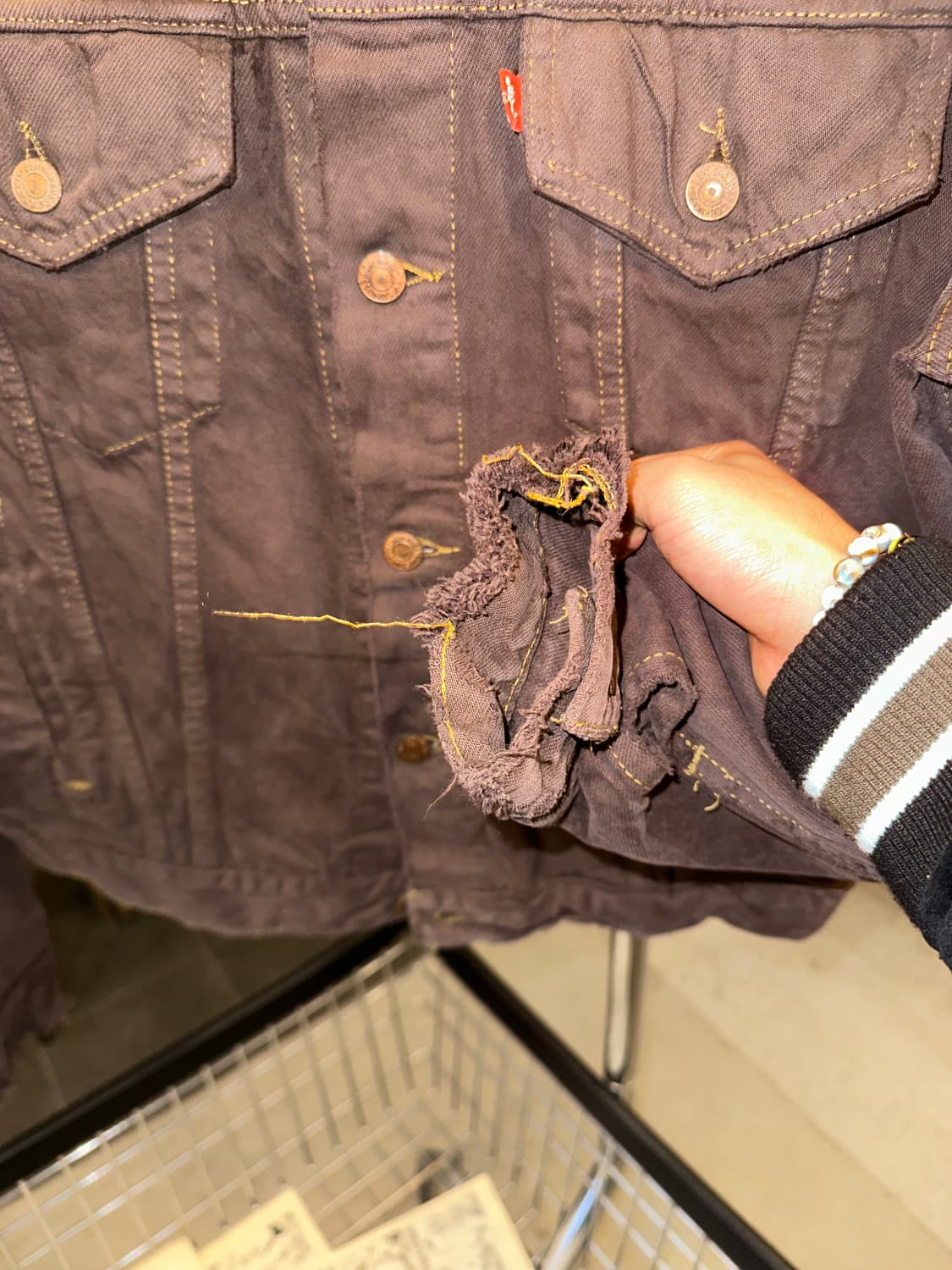 80’s Levi’s WPL 423 brown denim trucker  상품이미지8