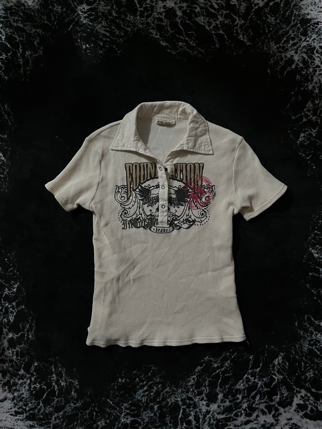 y2k와플반팔 카라티 상품이미지2