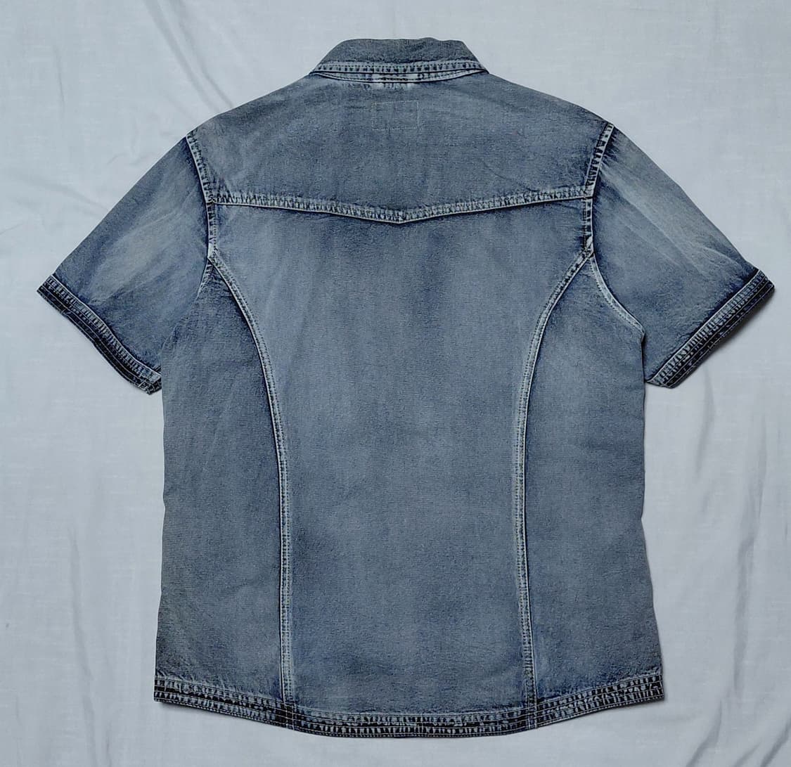 [LL] Spinash 빈티지 워싱 데님 웨스턴 반팔 셔츠 상품이미지8