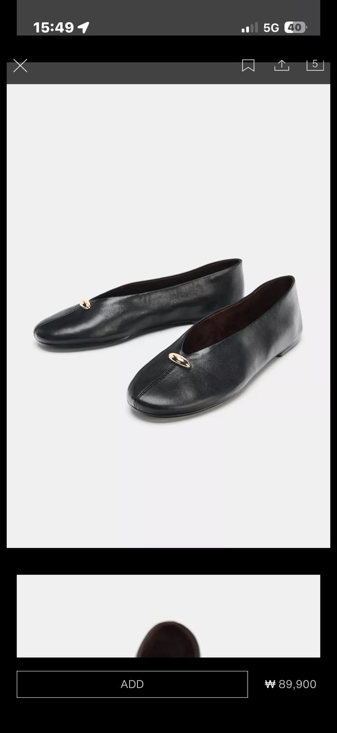 자라 발렛 플랫슈즈 245 1회착용 상품이미지1