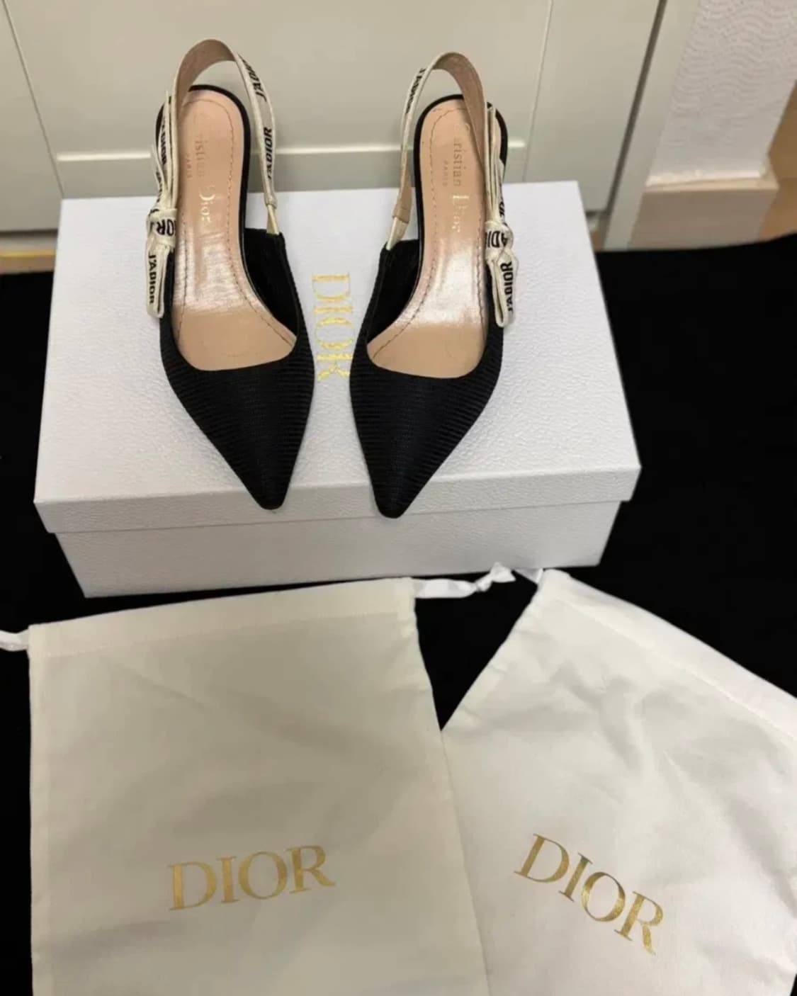 디올 J'ADIOR 블랙 펌프스 슬링백 (34.5) 6.5cm 상품이미지5