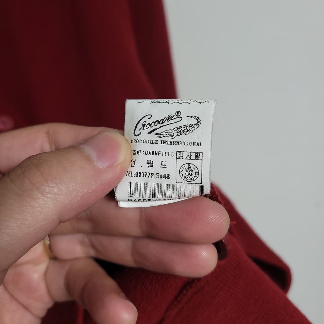 (100) CROCODILE 크로커다일 버건디 가디건 모 100% 상품이미지4