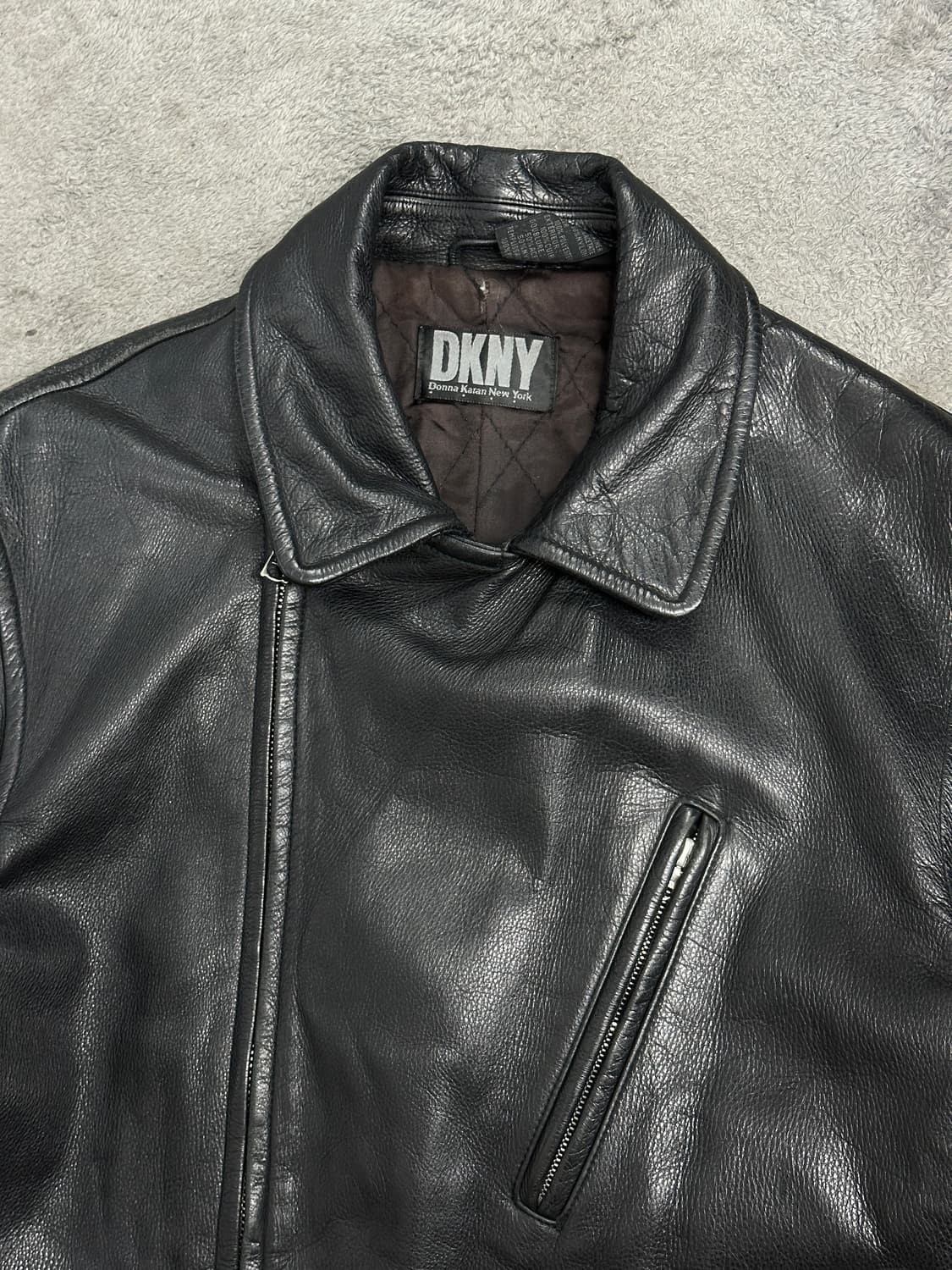 90s DKNY 레더 카코트 M 상품이미지4