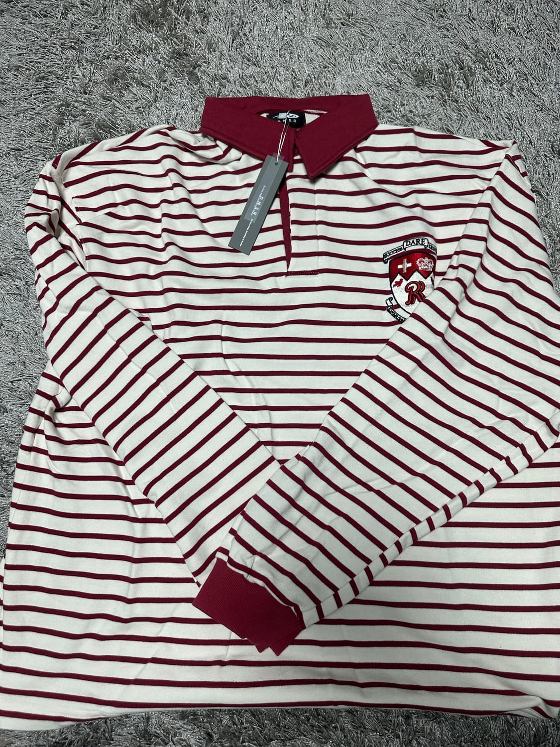[XL] dnsr 디앤써 스트라이프 폴로 셔츠 레드 상품이미지3