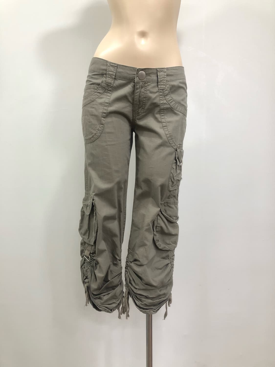 khaki beige shirring cargo pants 상품이미지1