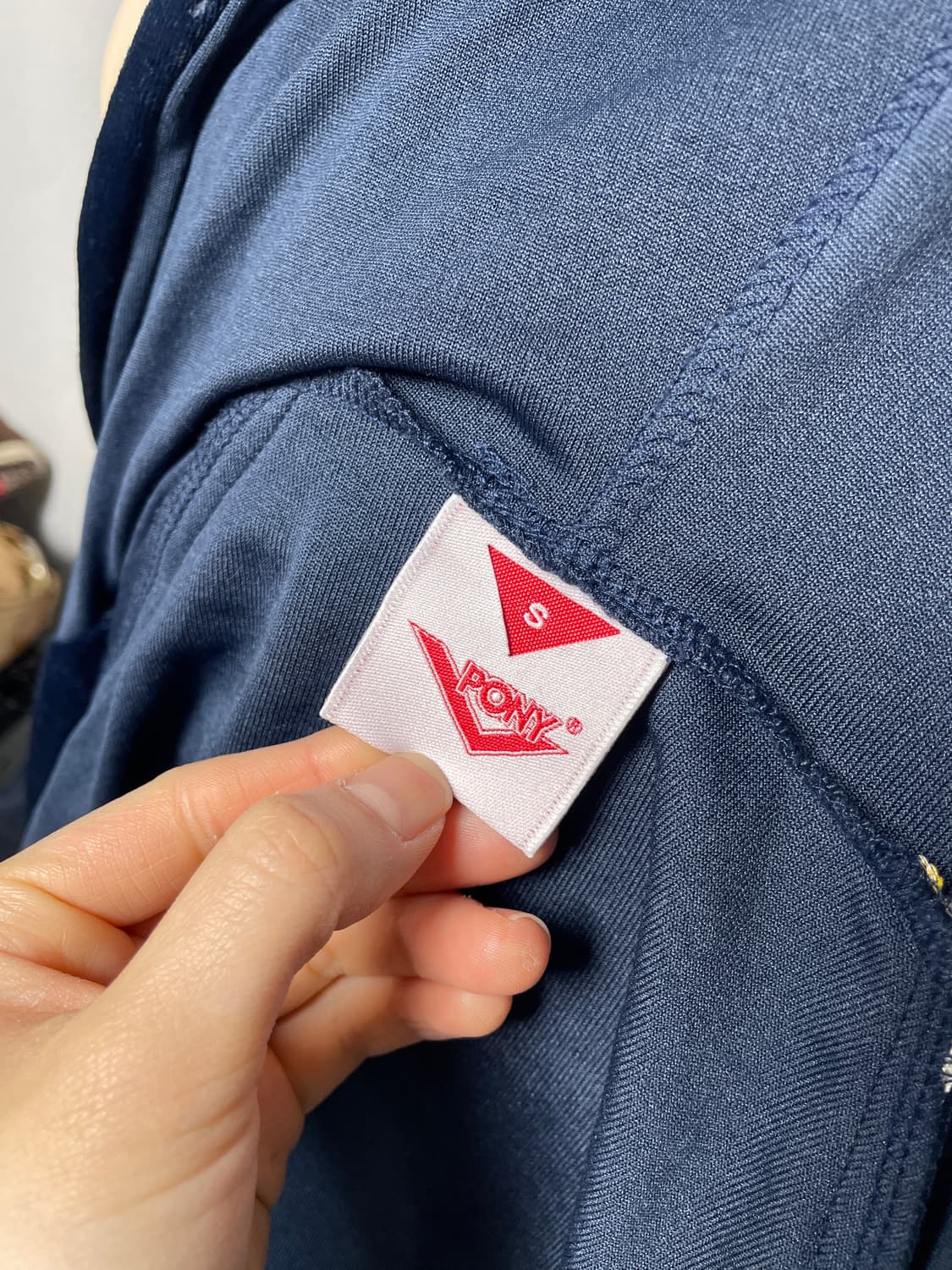 빈티지 PONY 스터드 네이비 벨벳 후드집업 상품이미지10