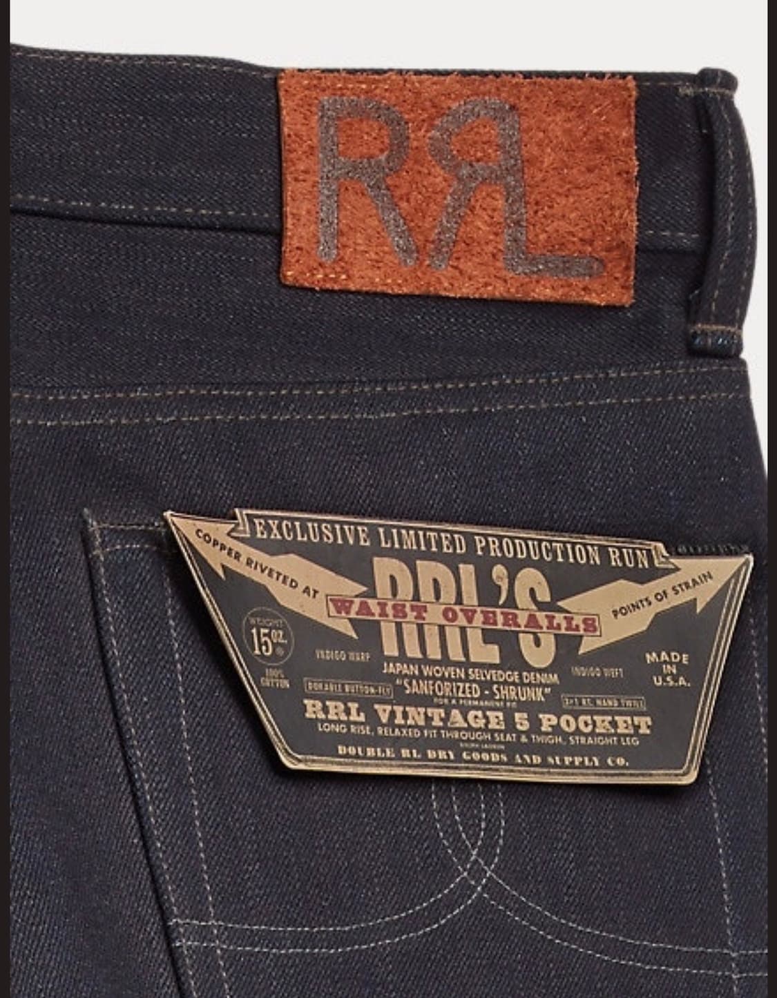RRL 더블알엘 리미티드 에디션 인디고 빈티지 포켓 진 34/32 상품이미지4