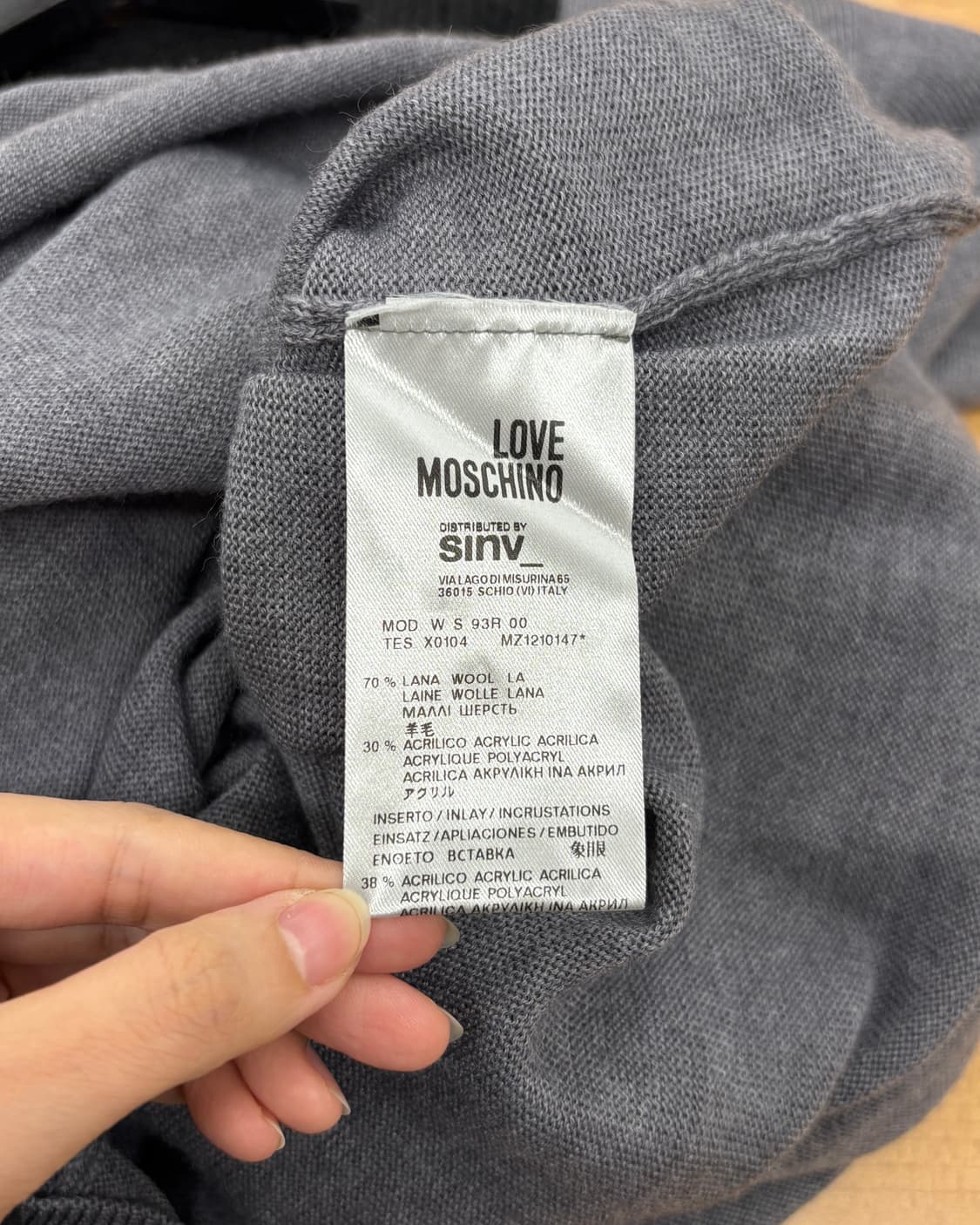 러브 모스키노 그레이 블랙 타이 울 원피스 상품이미지8