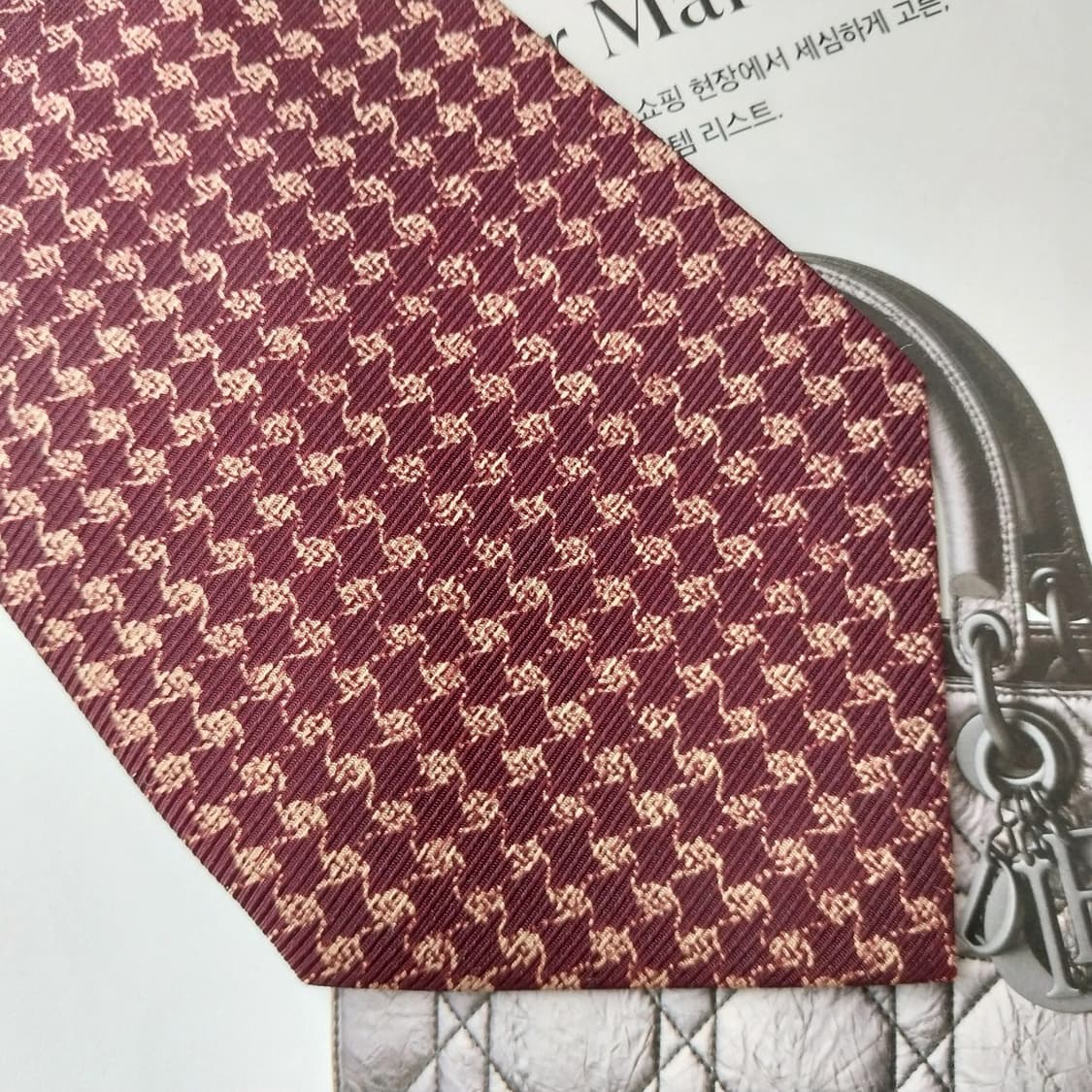 크리스찬 디올 넥타이 브라운 패턴 9.4cm A등급 K2090 상품이미지5