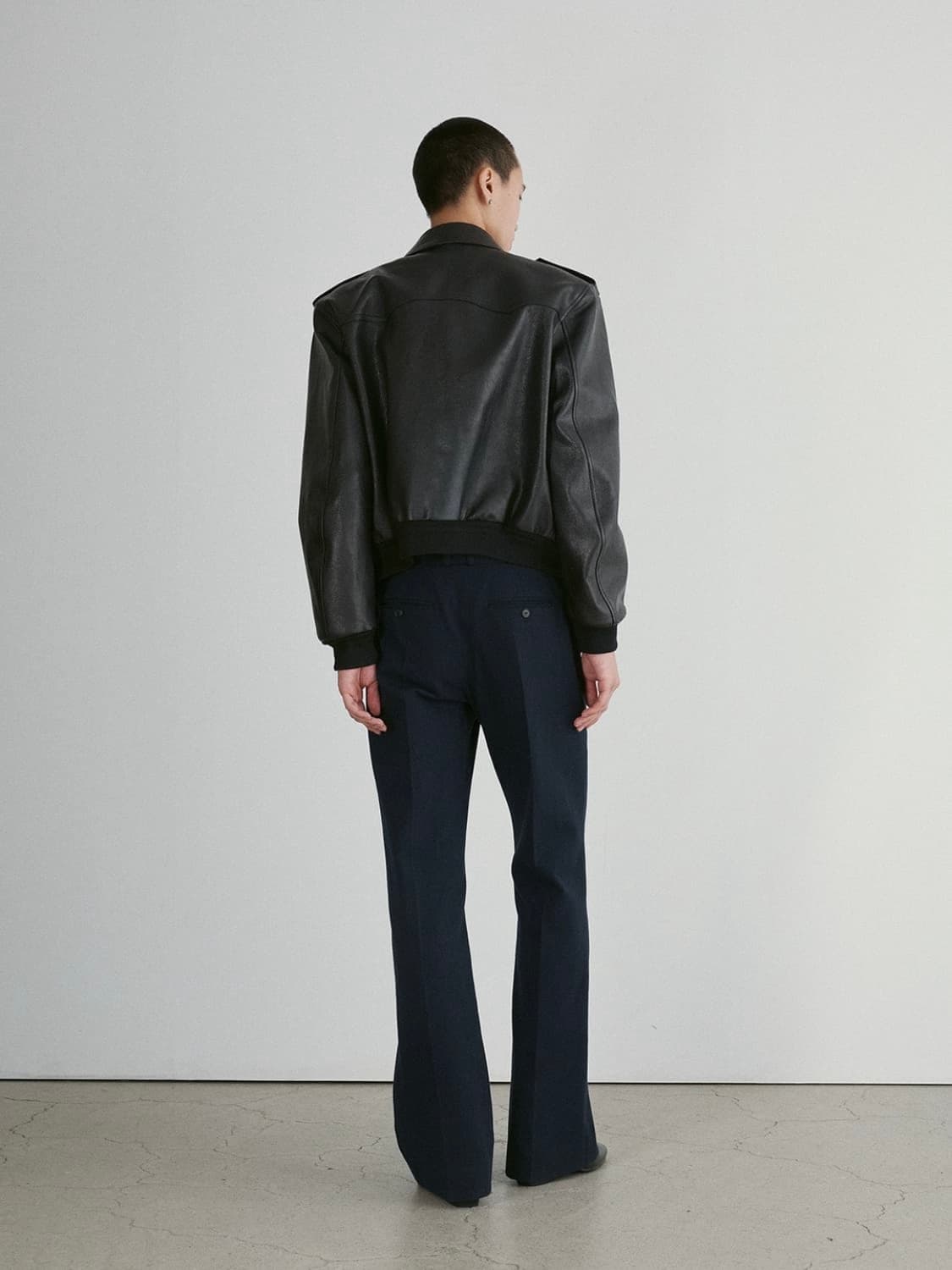 [M] 렉토 벤 에폴렛 고트 레더 가죽 점퍼 자켓 상품이미지4