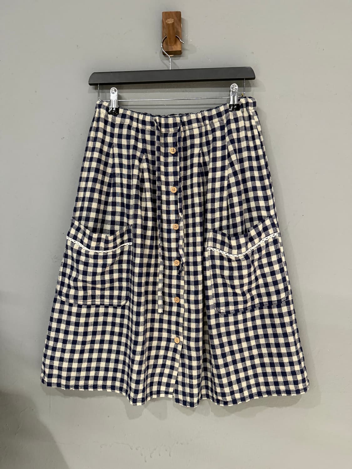 pocket point button-up check skirt 상품이미지5