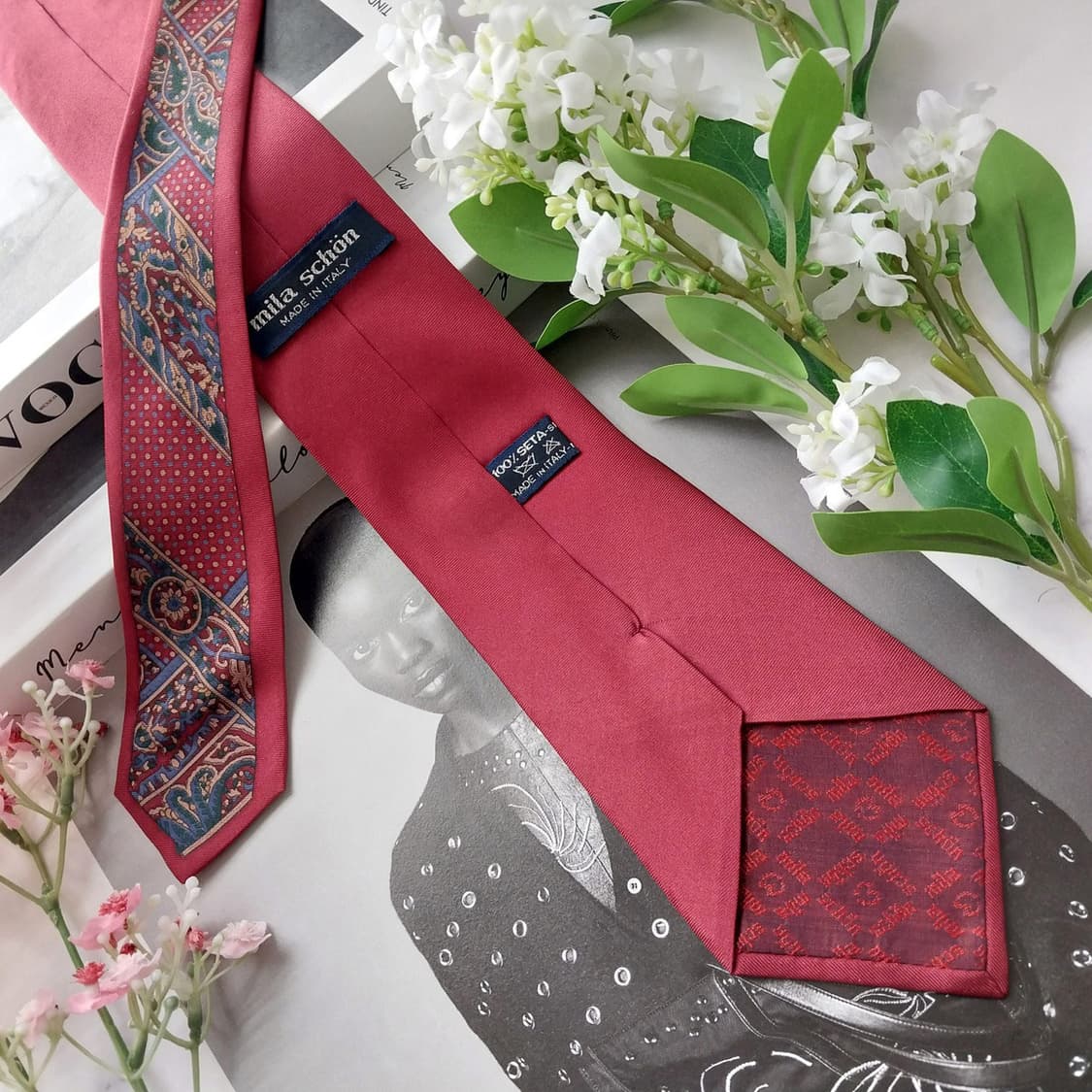 밀라숀 실크 와인 패턴 넥타이 9cm A+등급 K1925
 상품이미지4