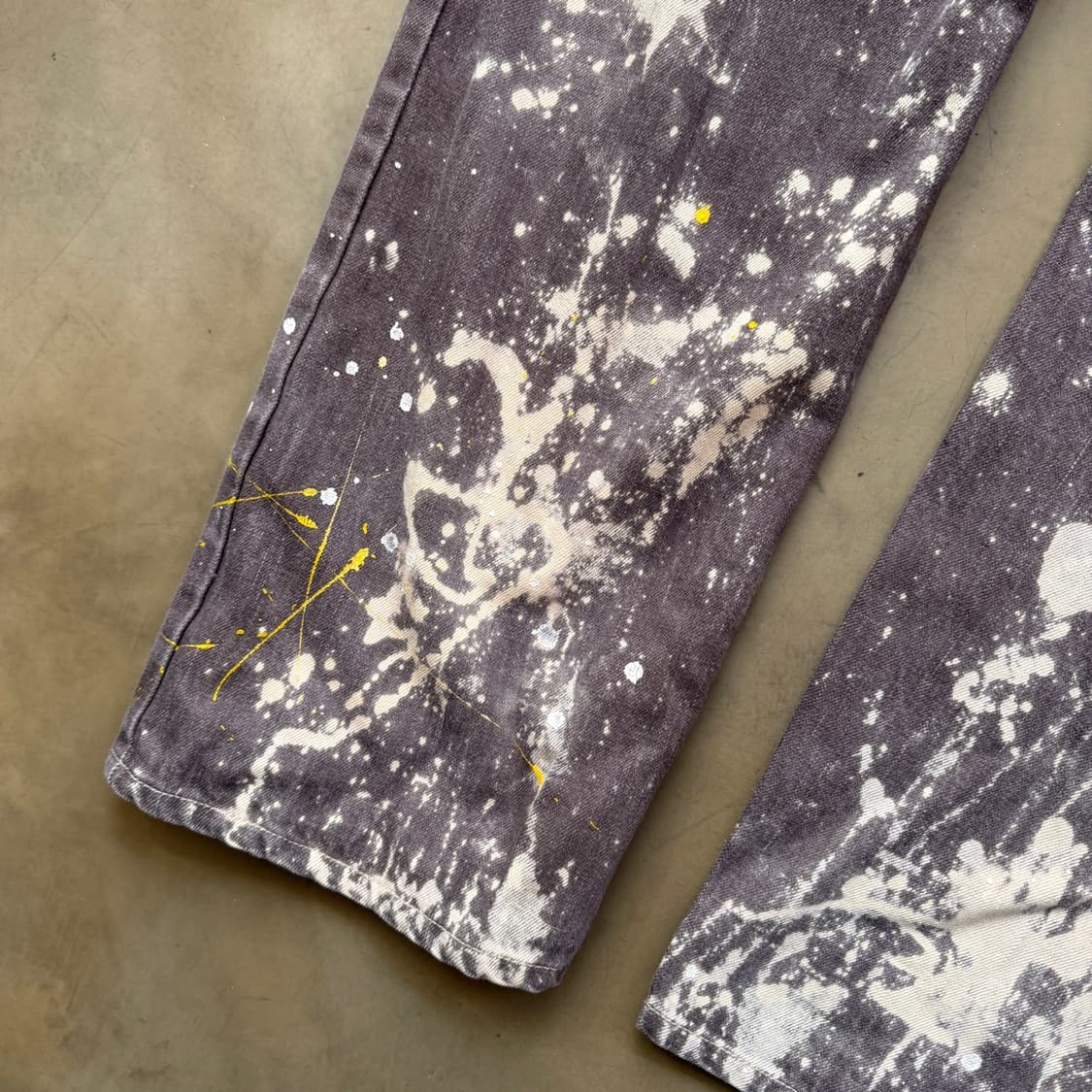 스캐너 에비스계 일본스트릿 페인팅 페이딩 패치워크 데님 팬츠 34 상품이미지3