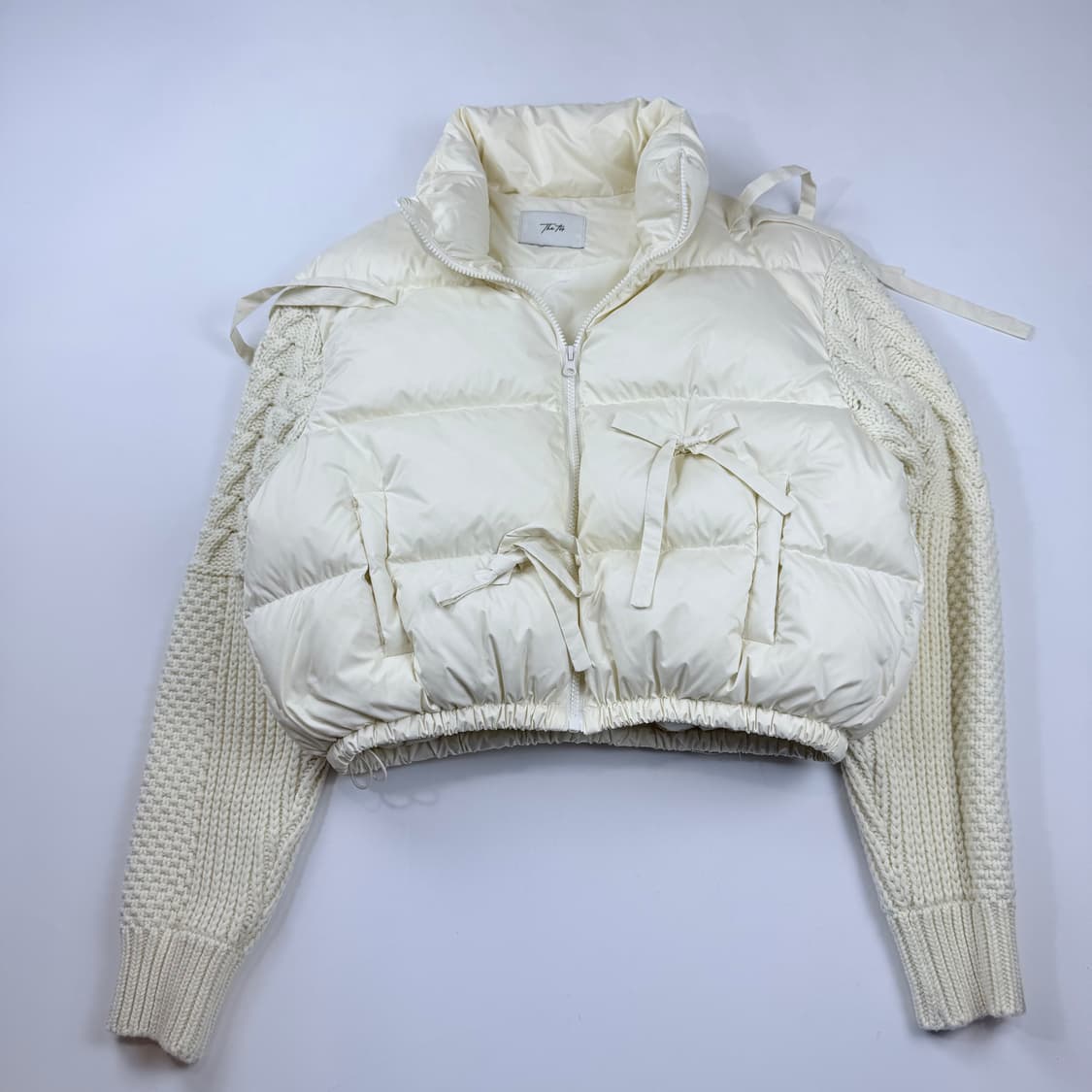 Thetis 더티스 KNIT MIX RIBBON 니트 패딩 상품이미지3