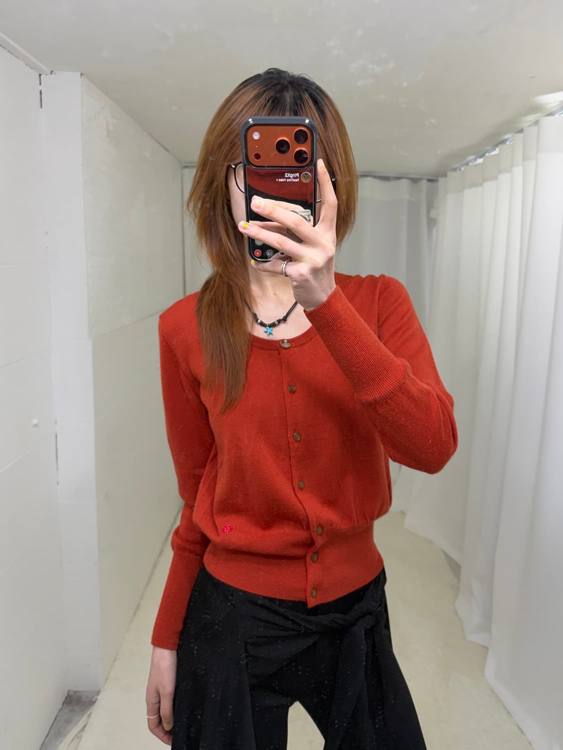 비비안웨스트우드 레드라벨 브릭 오렌지 가디건 상품이미지2