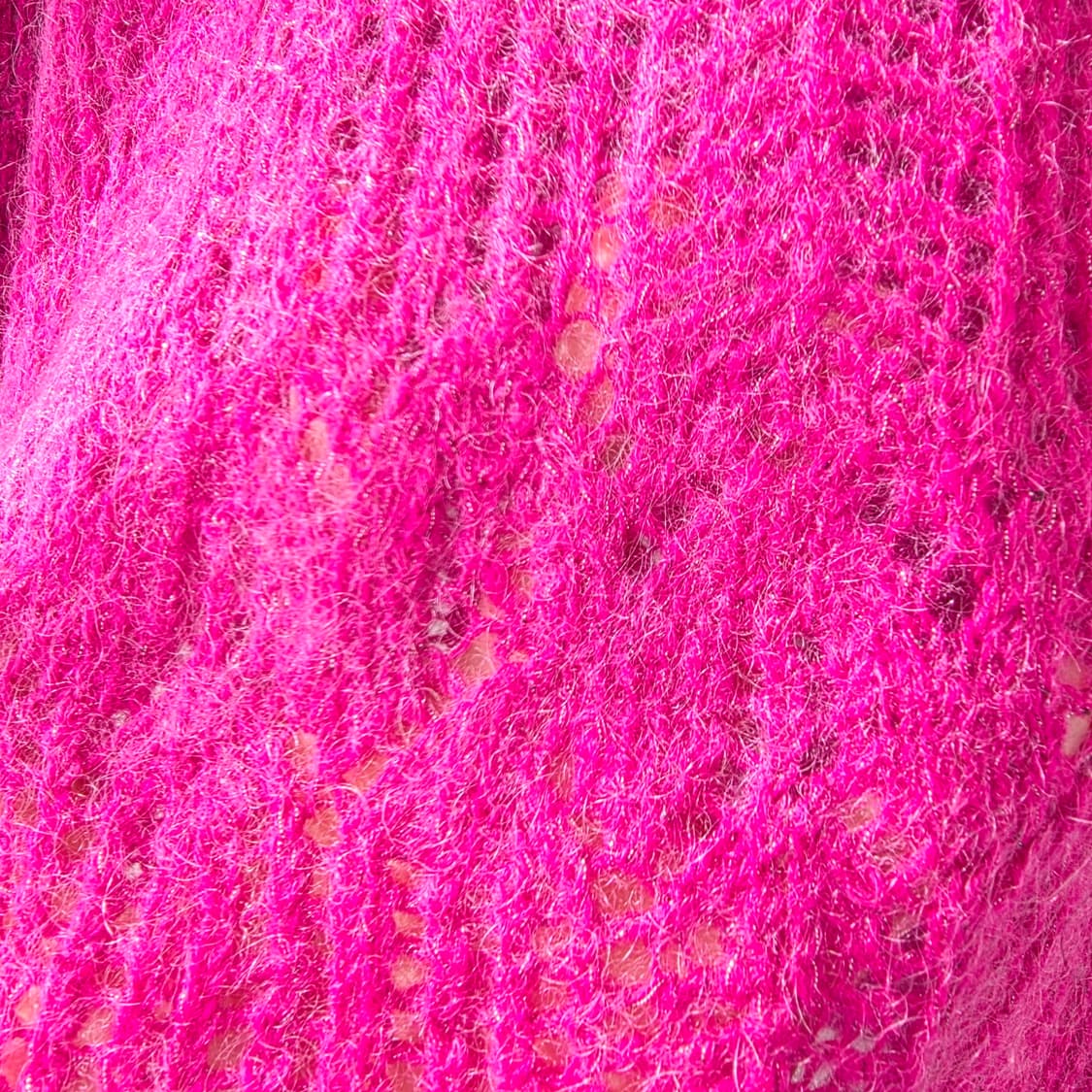 RA PASTEL 핫핑크 모헤어 시스루 7부 니트 상품이미지7