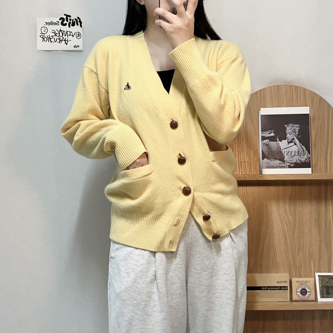 [정품] 빈폴 병아리 울 가디건 [ 95 ] 상품이미지2