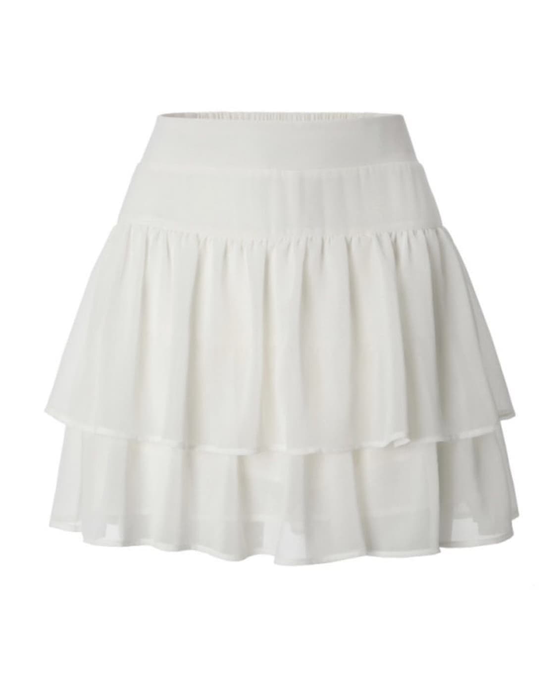 [M] 쓰리타임즈 스완 쉬폰 스커트 화이트 상품이미지1