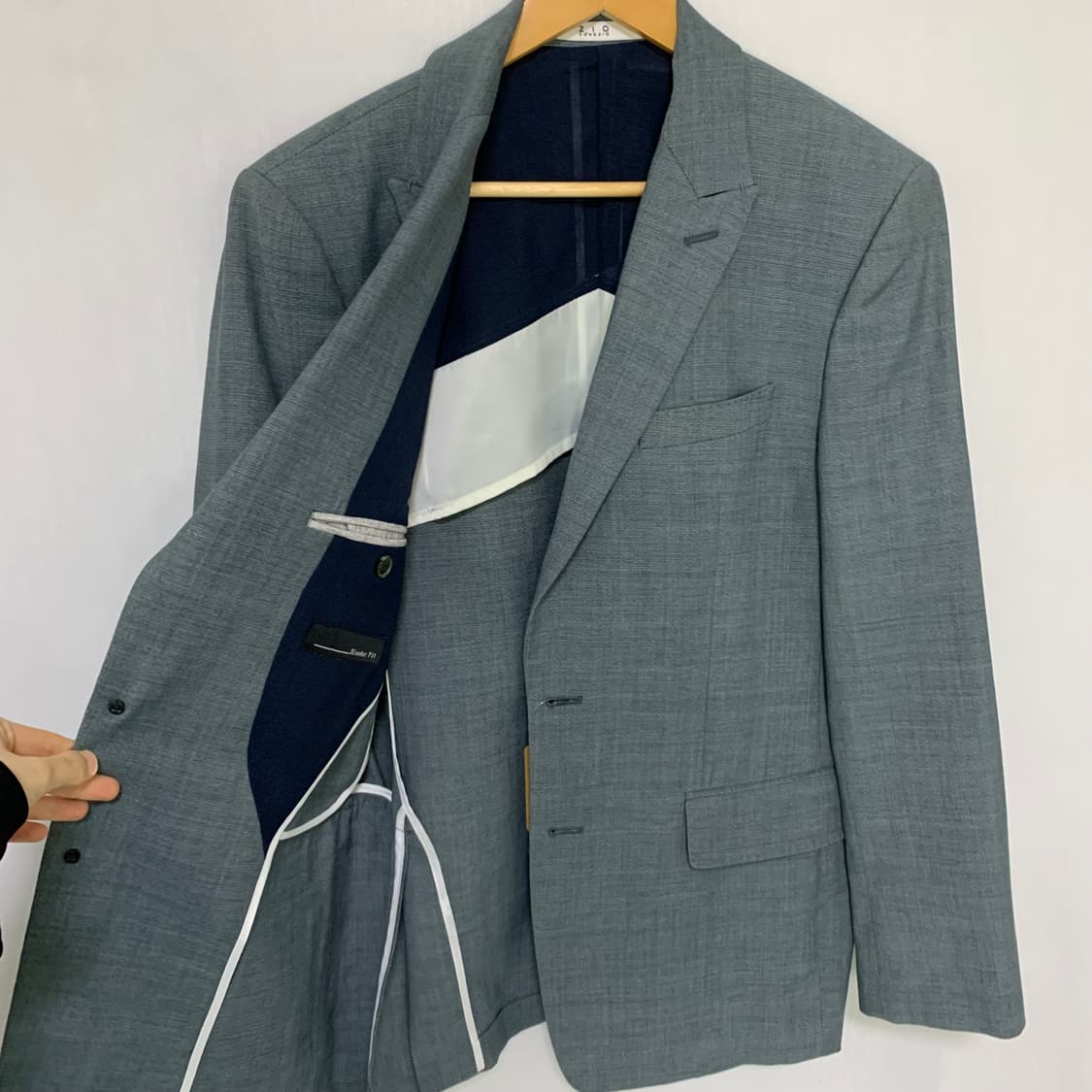 지오송지오 민트그레이 여름 슬림핏 블레이저 싱글 버튼 자켓 105 상품이미지7