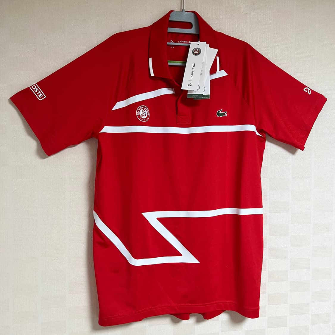 라코스테 롤랑 가로스 노박 조코비치 상의 레드 화이트 상품이미지1