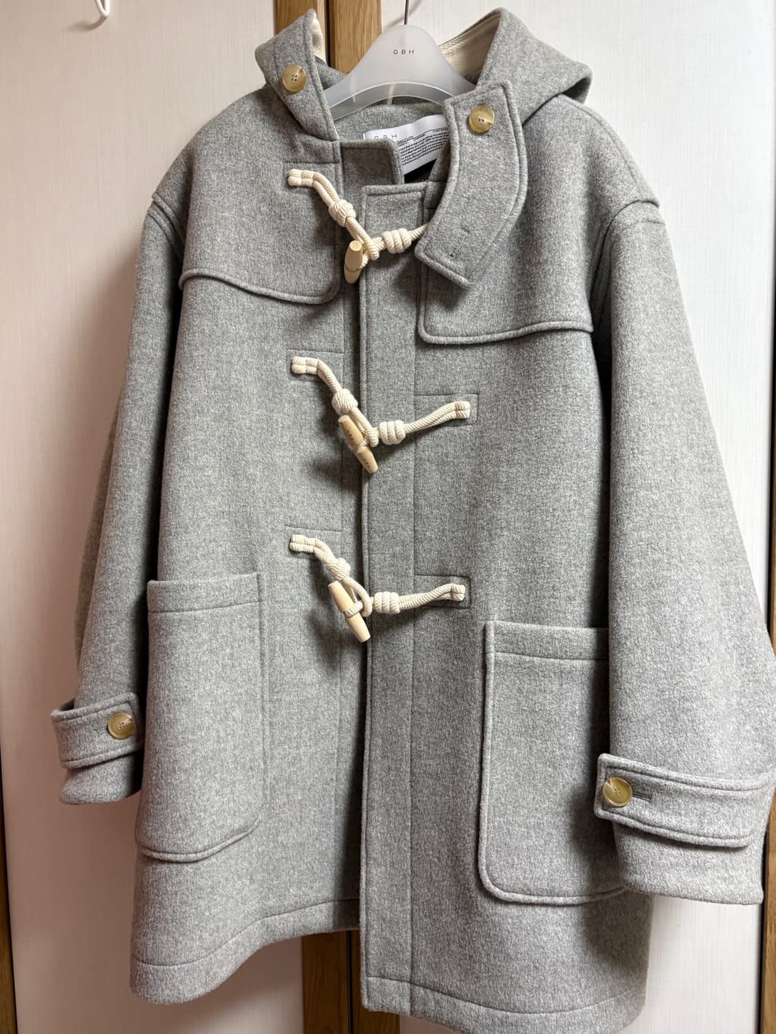 GBH half duffle coat grey 하프 더플 코트 상품이미지3