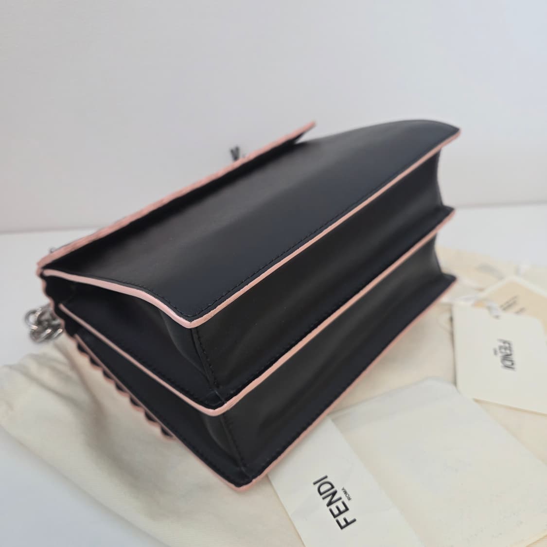 FENDI 펜디 정품 칸아이 캔아이 멀티에프 은장 체인 스몰 숄더 크로스 상품이미지4