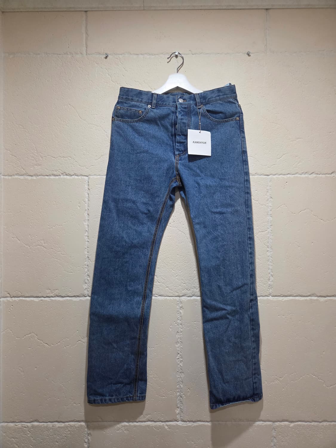 강혁 2스트랩 데님 팬츠 M 새상품 상품이미지1