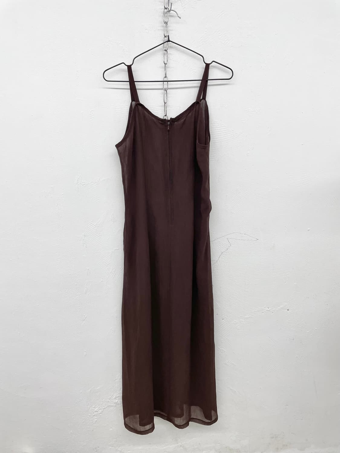 브라운 레이어드 롱 슬립 상품이미지6