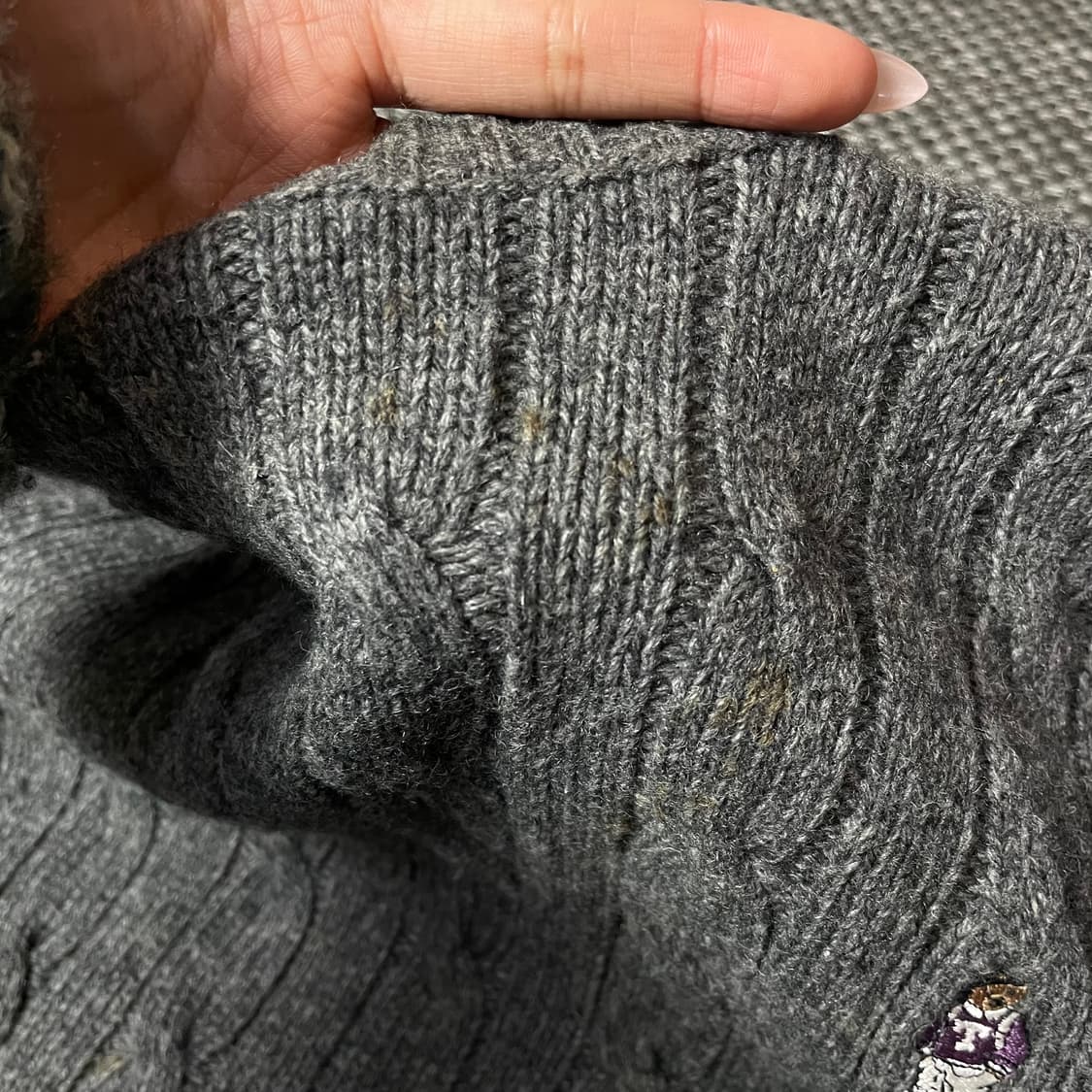 티니위니 그레이 케이블 긴팔 니트 L 상품이미지5