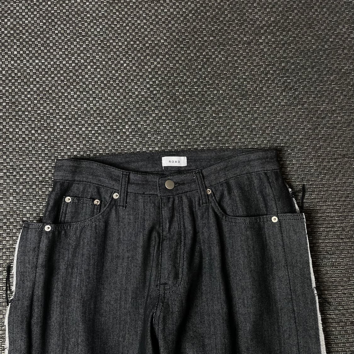 (29) ROAD 흑청 사이드 데미지 포인트 데님 팬츠 S 상품이미지3