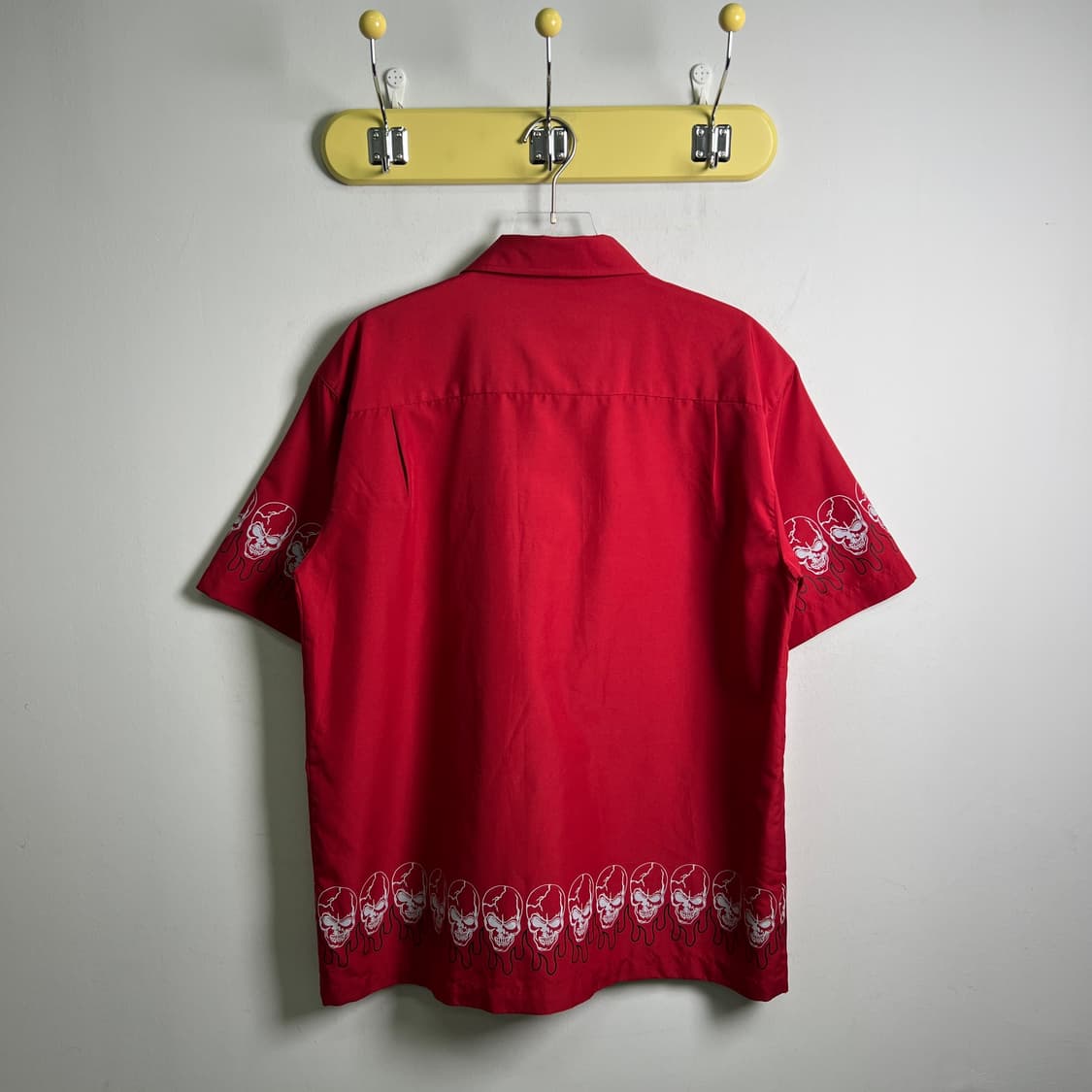 jpn vtg 고딕 스컬 프린팅 반팔 셔츠 M 상품이미지3