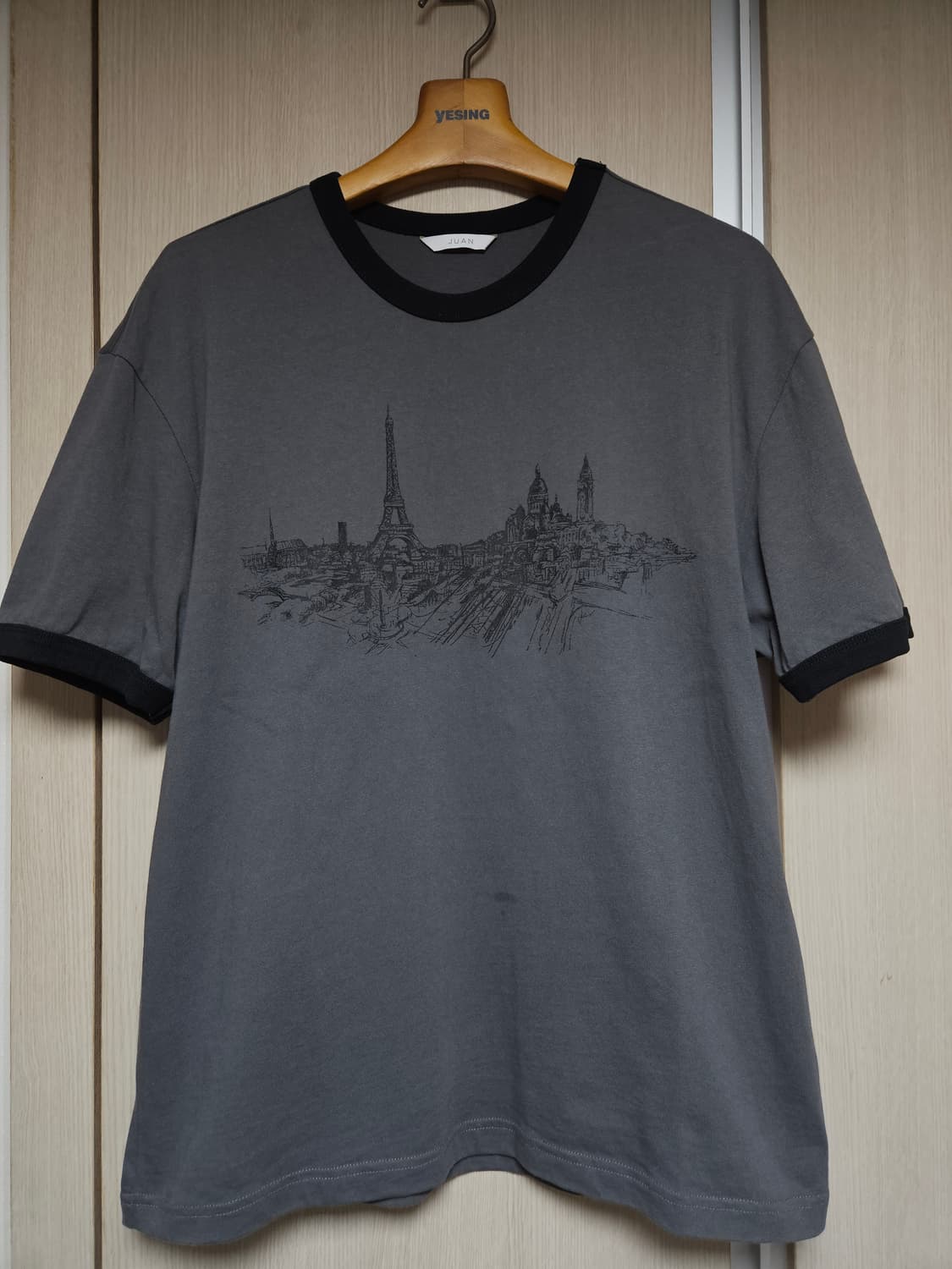 주앙옴므 파리스 링거 하프 슬리브 티셔츠 차콜 상품이미지2