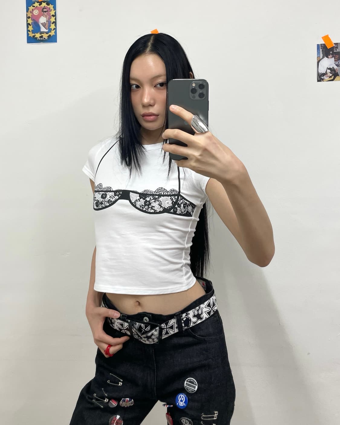 Bra top sexy white t-shirt  상품이미지1
