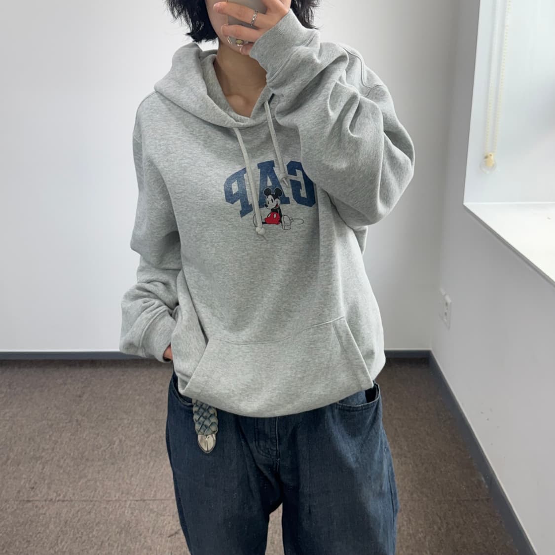 Gap 갭 디즈니 네이비 로고 그레이 후드티 상품이미지1