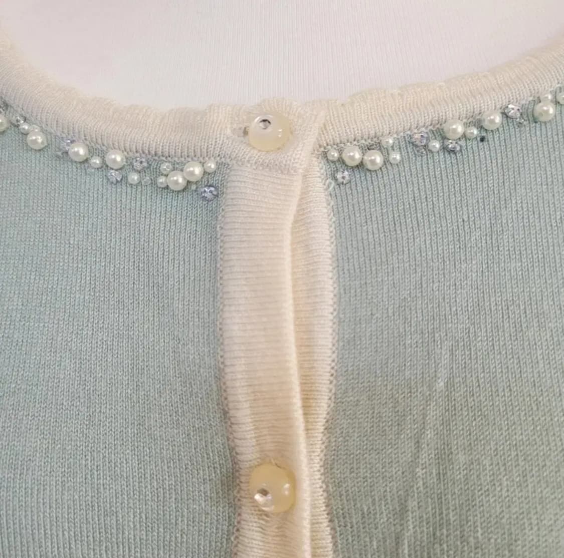 일본빈티지 민트색 간절기 얇은 가디건 상품이미지4