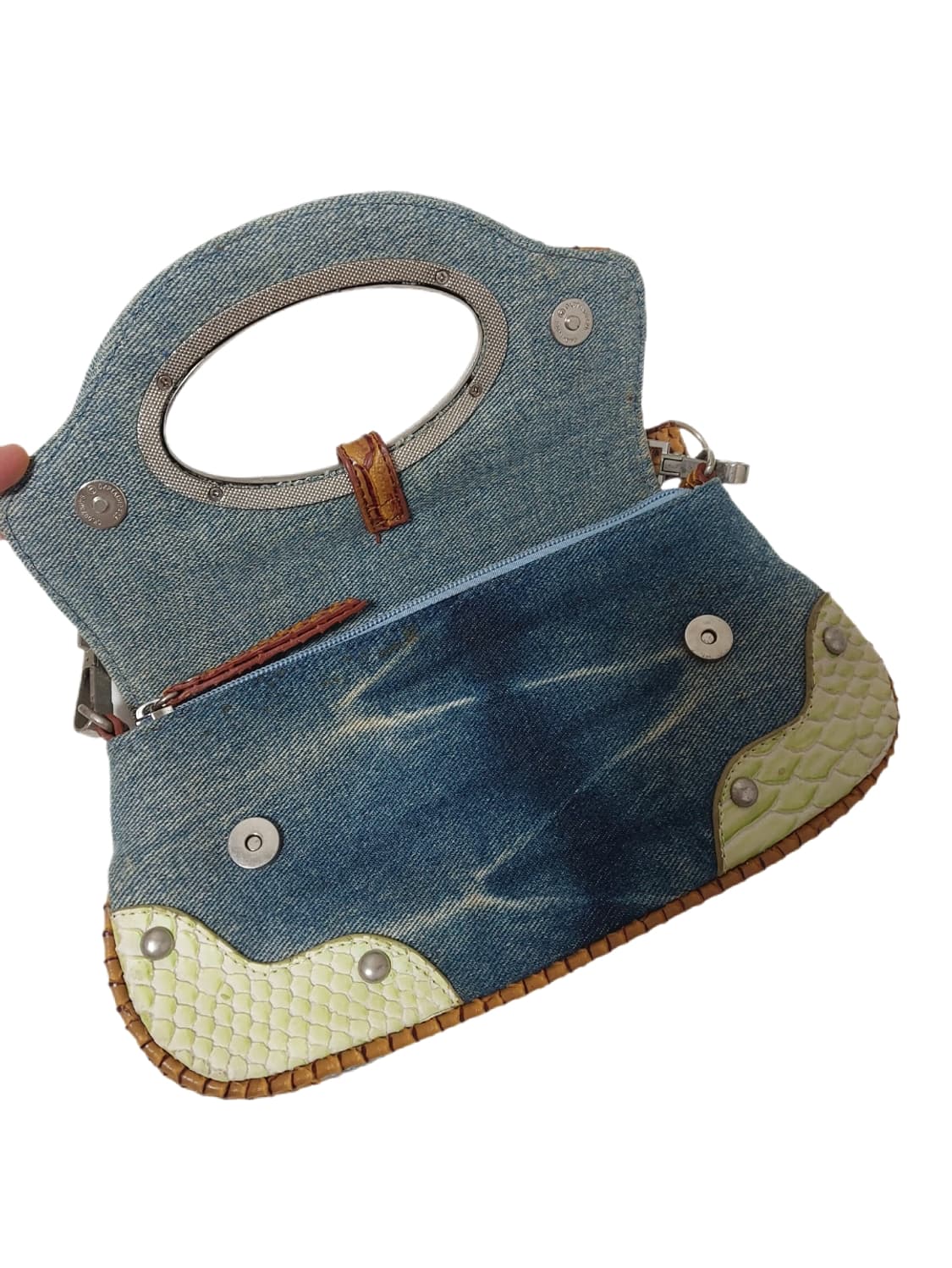 빈티지 데님 파이톤 미니백 상품이미지4