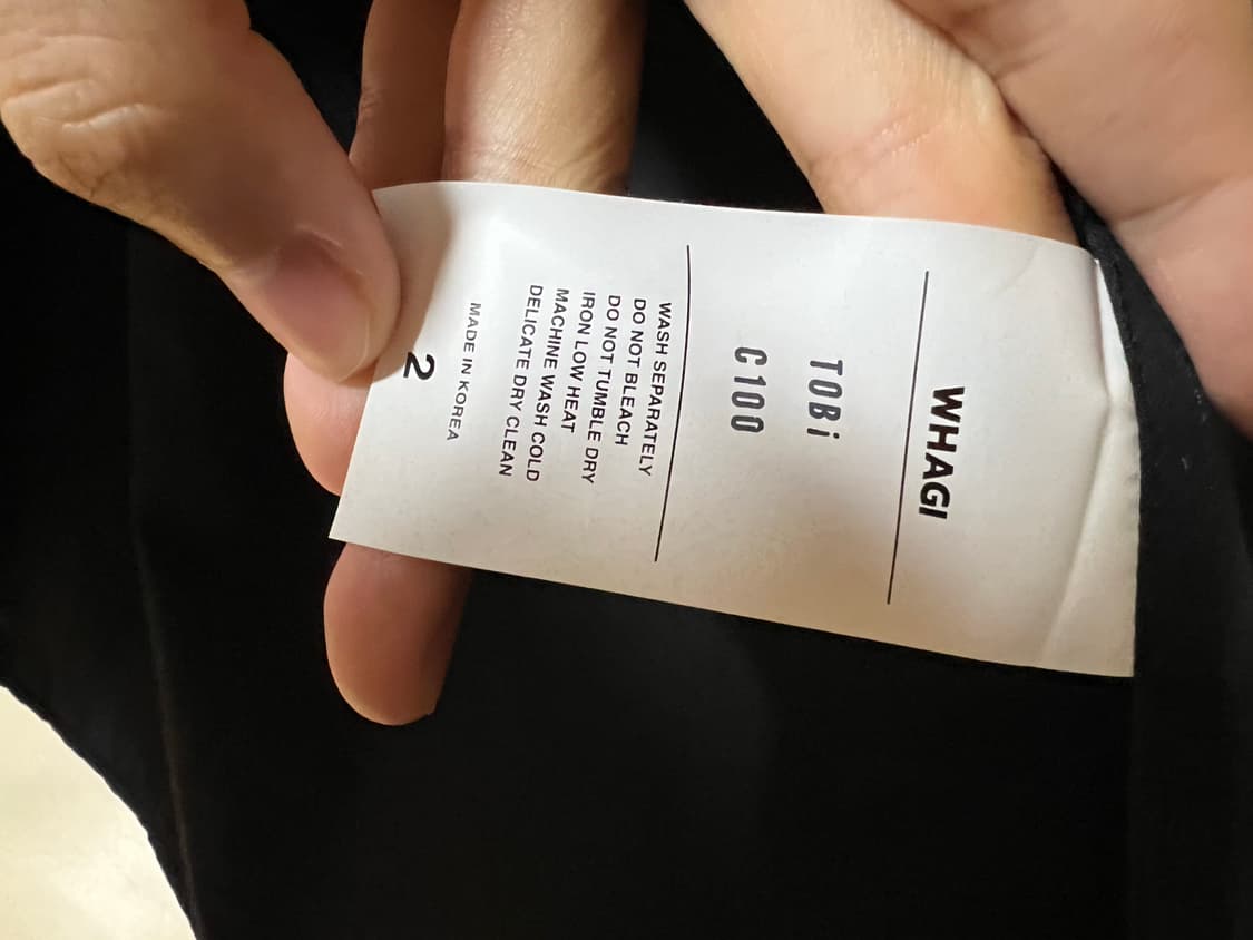 와기 whagi 토비 아키텍트 셔츠 2사이즈 블랙 상품이미지2