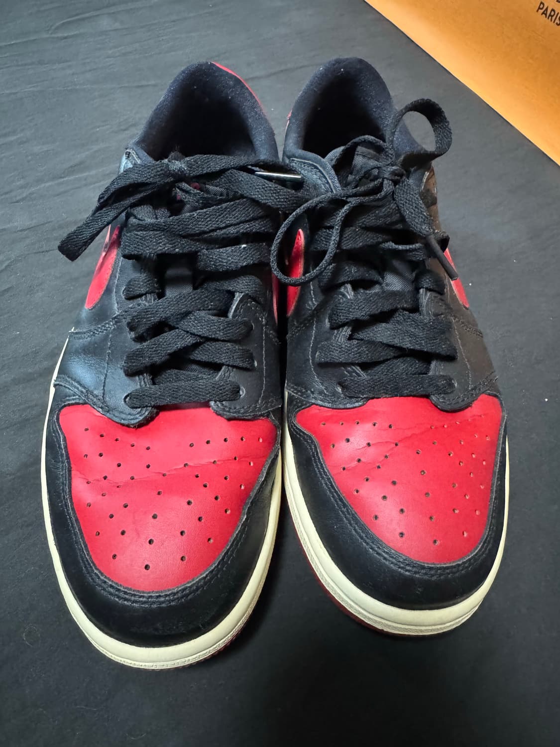 중고정품 2015 나이키 조던1 로우 레트로 OG 브레드 270mm 상품이미지2