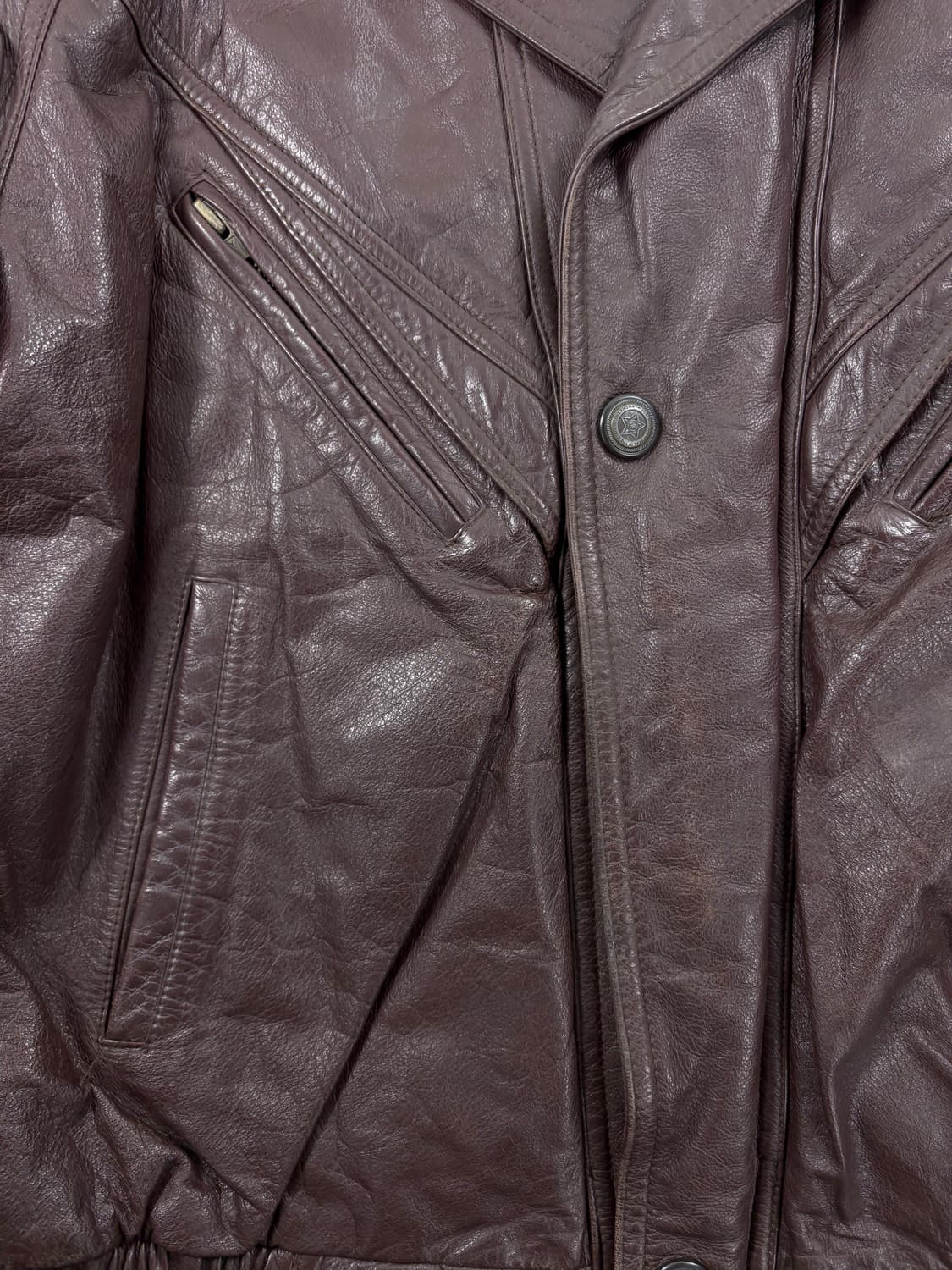 Vintage Leather Bomber Jacket    상품이미지3