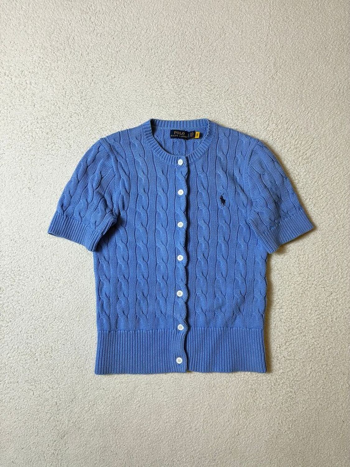 폴로 랄프로렌 큐알 신형 꽈배기 반팔 니트 가디건 PN7408 상품이미지1