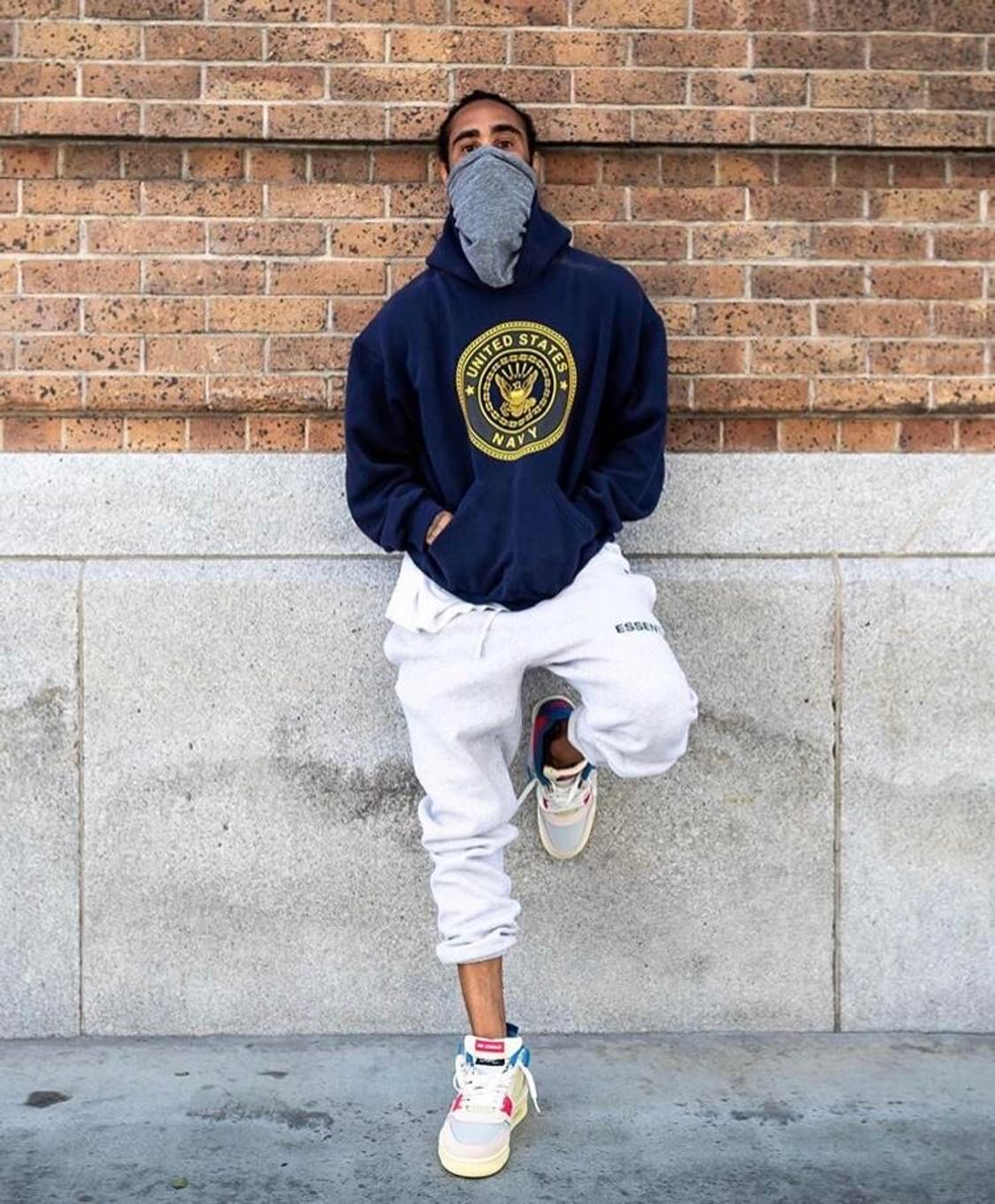 [L] 00s USA 빈티지 Navy 후드티 상품이미지1