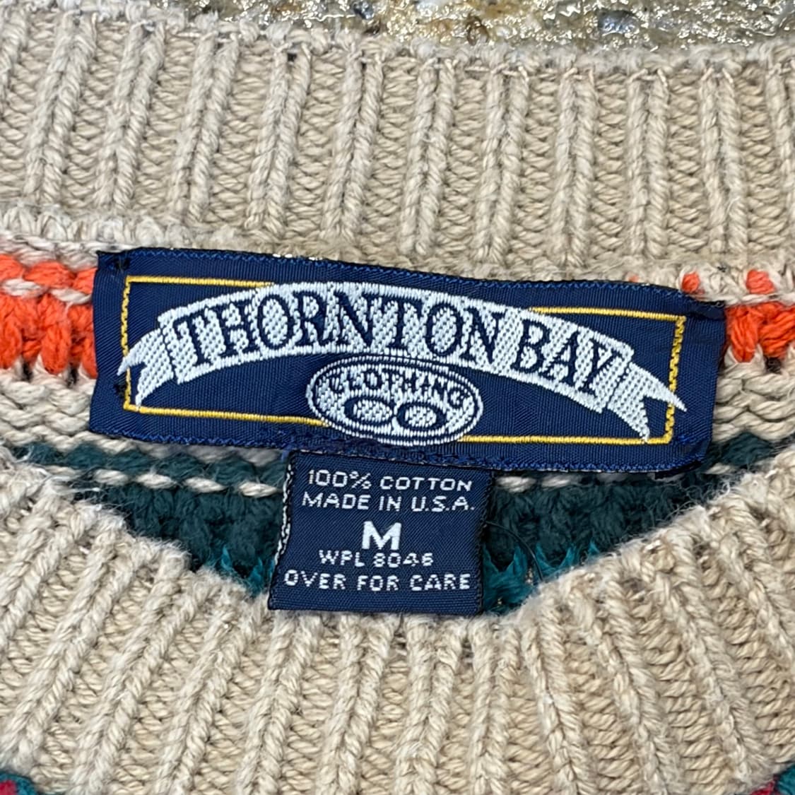 90s Made in USA 빈티지 코튼 니트 상품이미지5