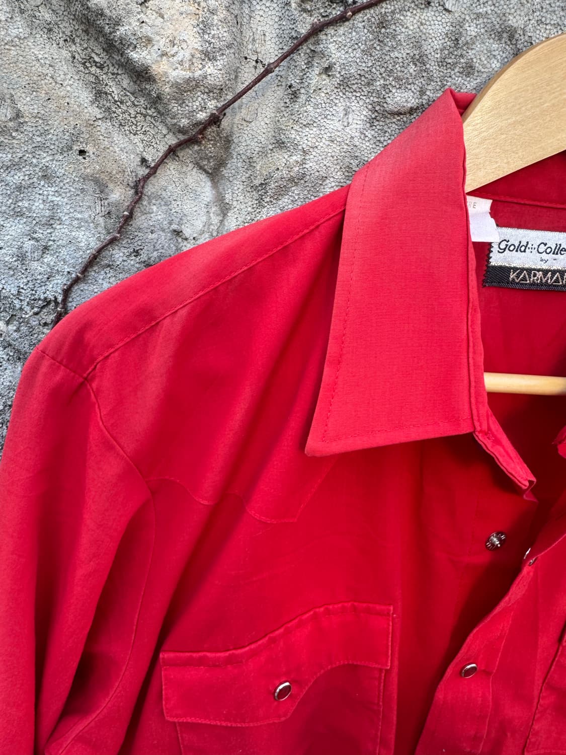 80s karman usa 빈티지 페이딩 웨스턴 셔츠 레드 상품이미지5