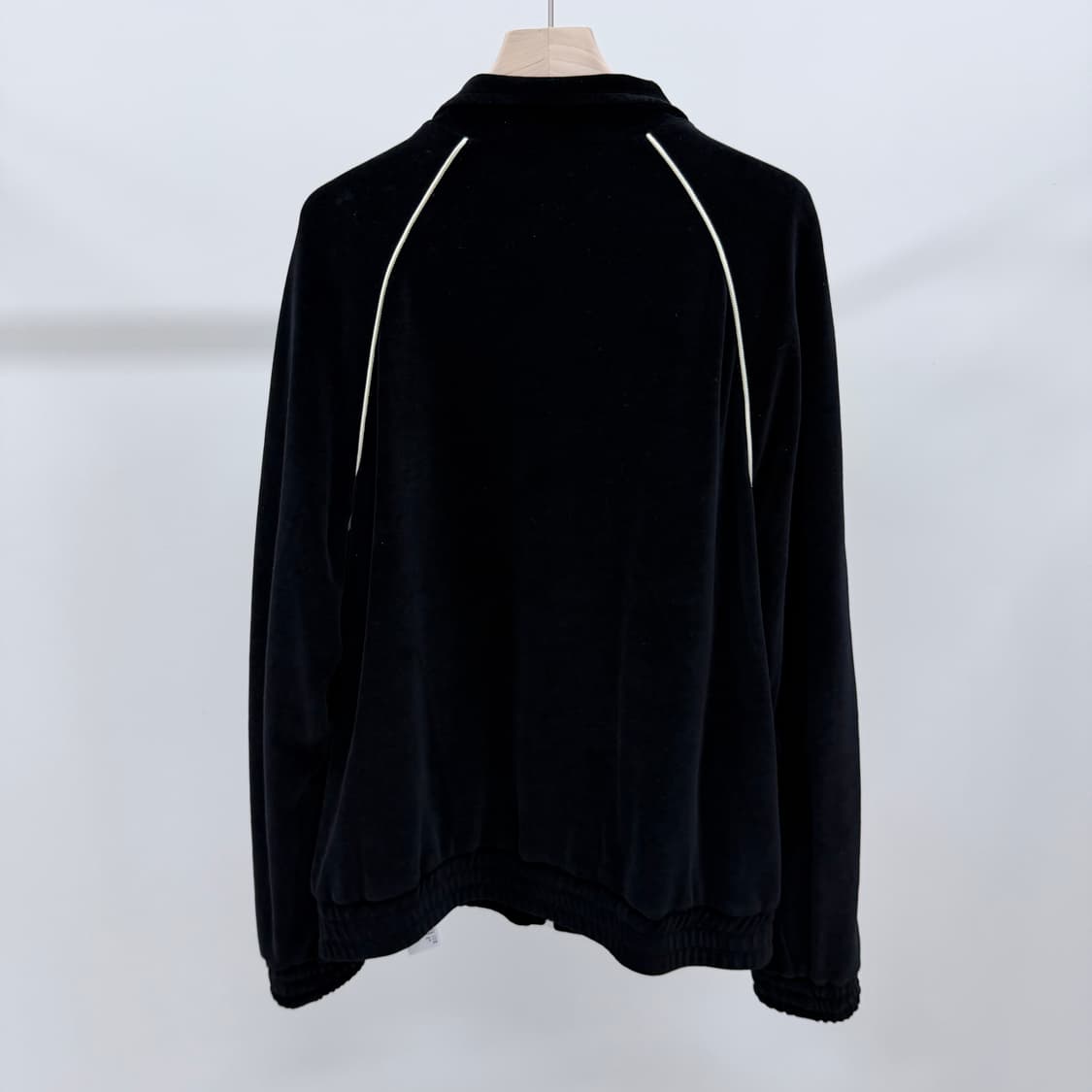 [2XL,M] 셀린느 트리오페 벨벳 트레이닝 집업 셋업 블랙 상품이미지3