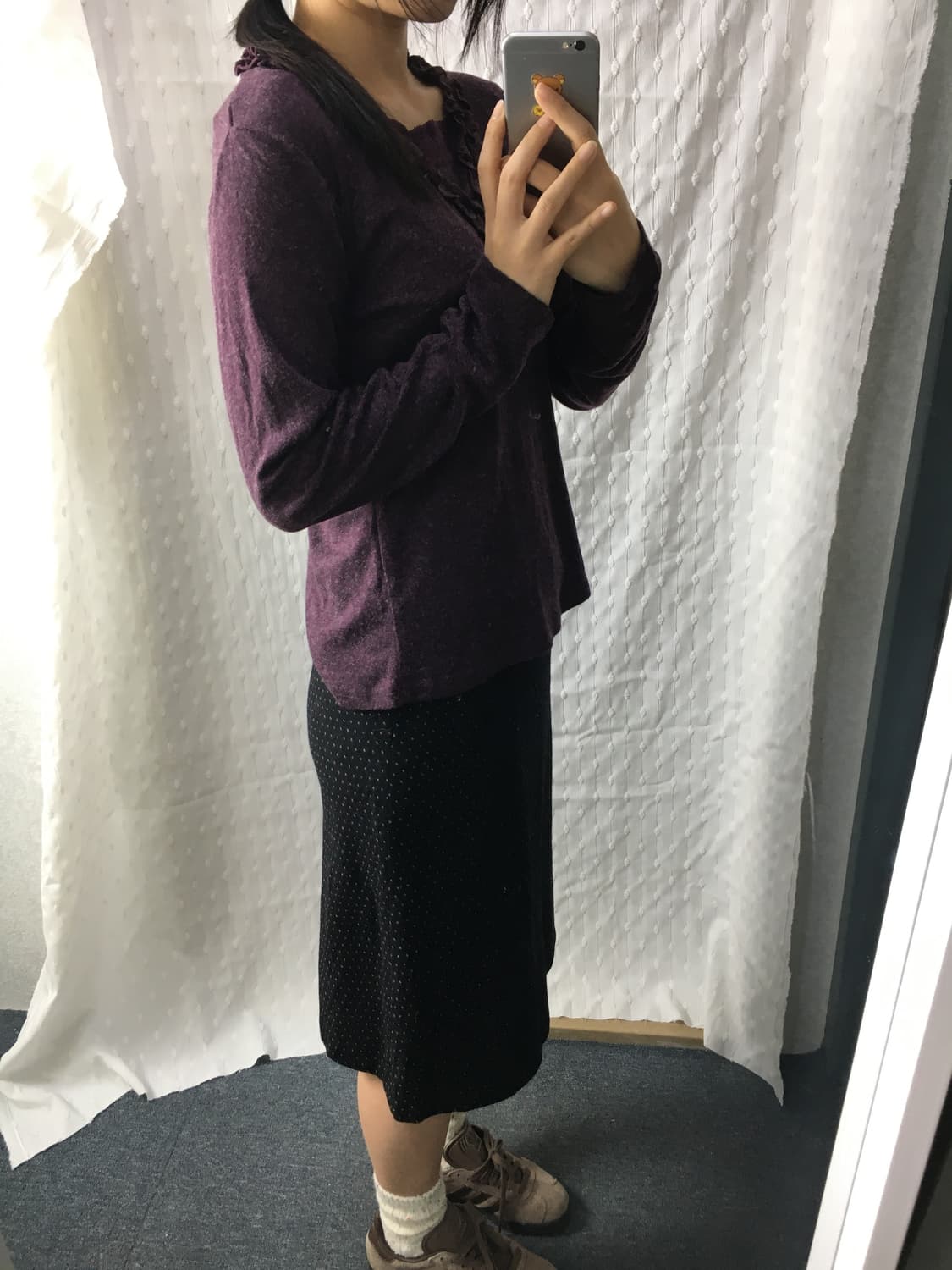 자주 프릴 넥라인 티셔츠 상품이미지4