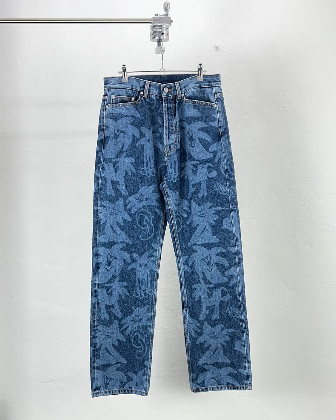 팜엔젤스 23fw 팔미티 올 오버 레이저 팜트리 데님 팬츠 상품이미지1