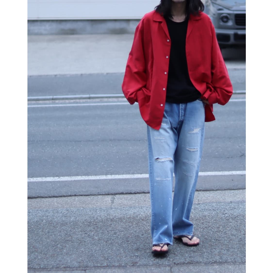 26ss Vintage Silk Linen Open Collar 셔츠 상품이미지6