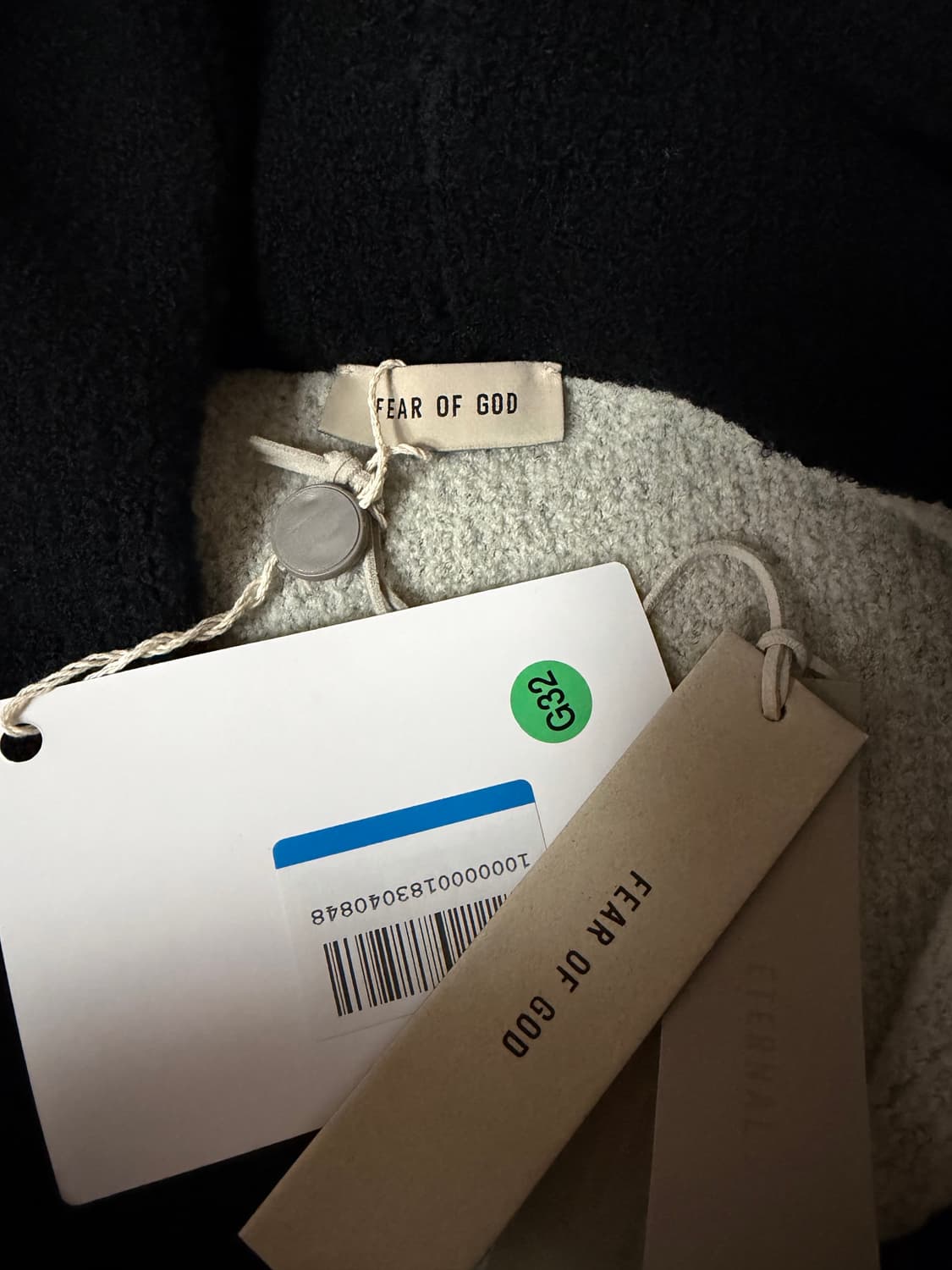 피어오브갓 7th 부클 폴로 니트 블랙 그레이 XL 상품이미지3