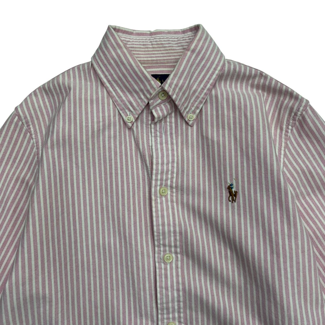 폴로 랄프로렌 옥스포드 딸기우유 스트라이프 셔츠 S 상품이미지4