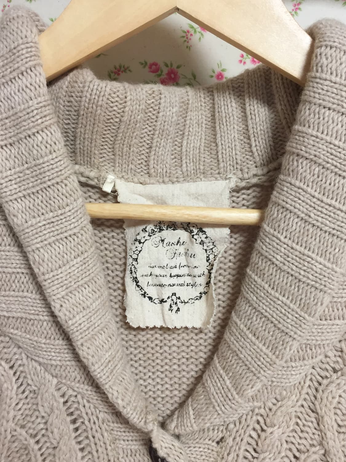 빈티지 모리걸 우드버튼 니트 베스트 상품이미지4